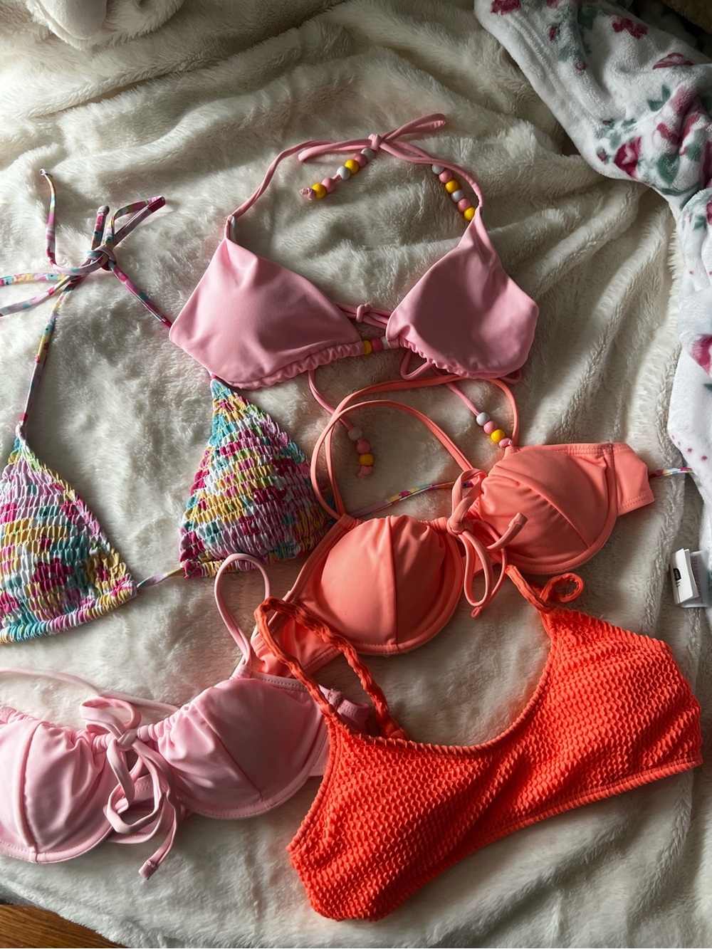 Mixed Pink & Coral Summer Bikini Tops Pack